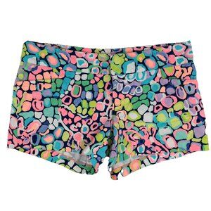 Lilly Pulitzer Shorts Geometric Chino Pink Blue Cotton Spandex 4" Inseam Sz 4